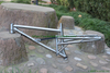 Titanium suspension bike frame with thru axle design