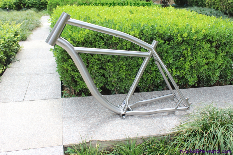 XACD factory titanium cruiser bicycle frame with thru axle dropouts