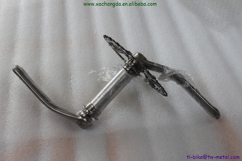 Custom Titanium Bicycle Cranks Set And Chain Rings