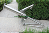 Custom titanium fold bike frame with 41T and 47T chain rings