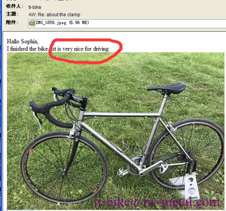 Titanium road bike frame with couplers 