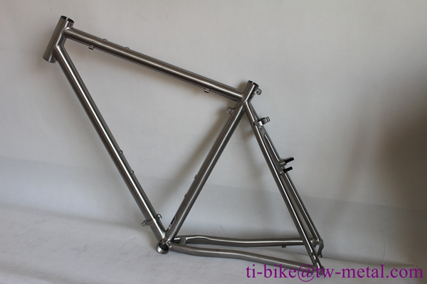 Titanium gravel bike frame with V brake