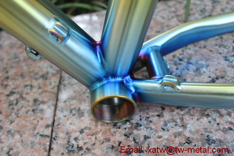 Titanium Hardtail Bike Frame Rainbow