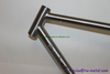 custom track bicycle frame with a long seat tube