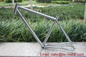 titanium gravel bike frame with inner line routing 