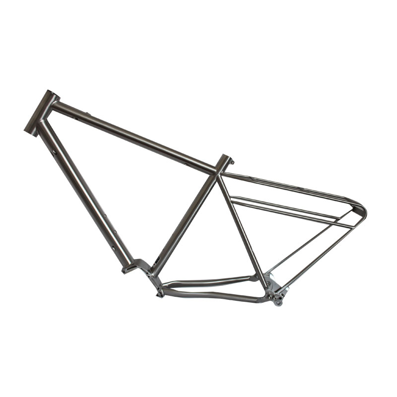 Titanium gravel bike frame with integrated rear rack