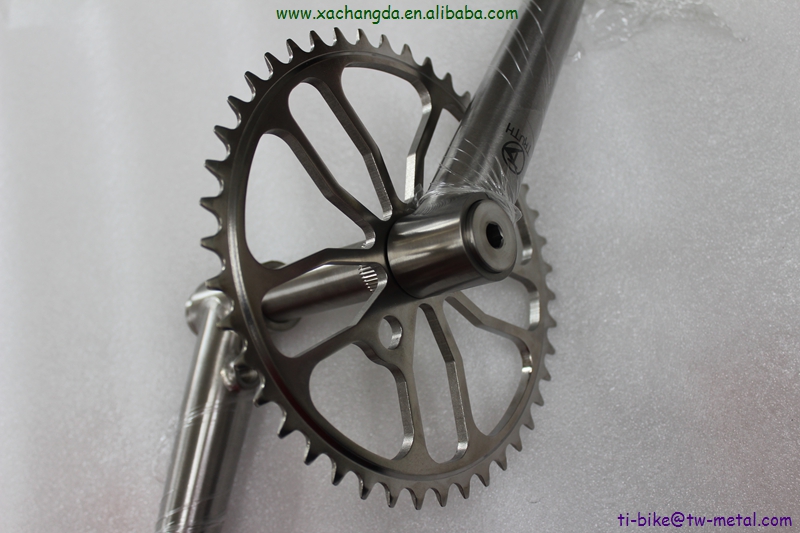 Titanium Bmx Cranks in 24 Dia with Spindel And Sprocket Custom