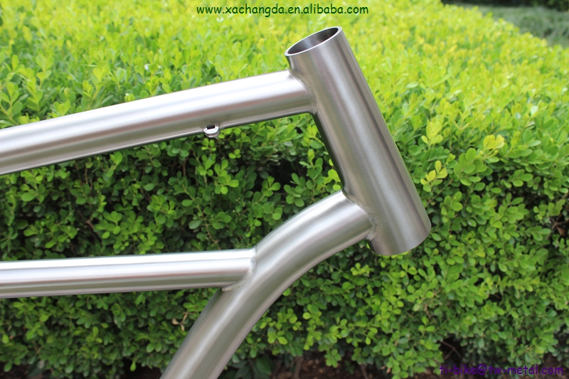 XACD factory titanium cruiser bicycle frame with thru axle dropouts