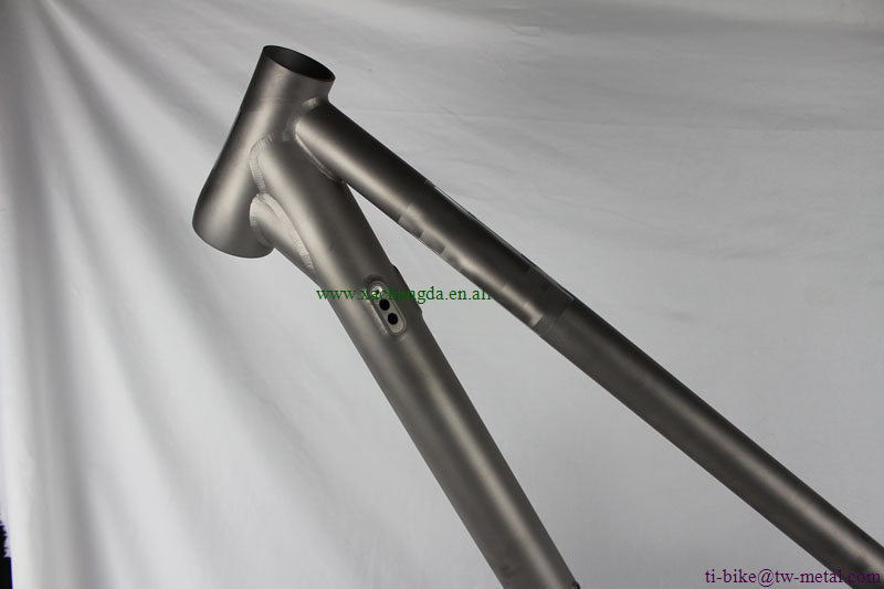 Custom Titanium Suspension Bicycle Frame with Thru Axle Dropouts
