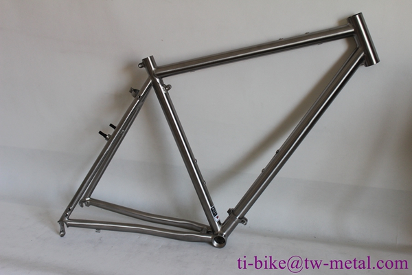 Titanium gravel bike frame with V brake