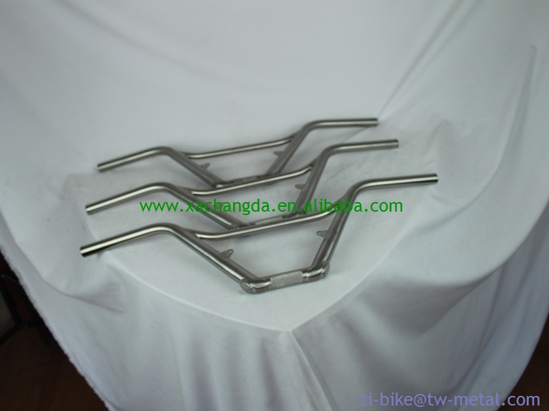titanium BMX bicycle bar with brushed