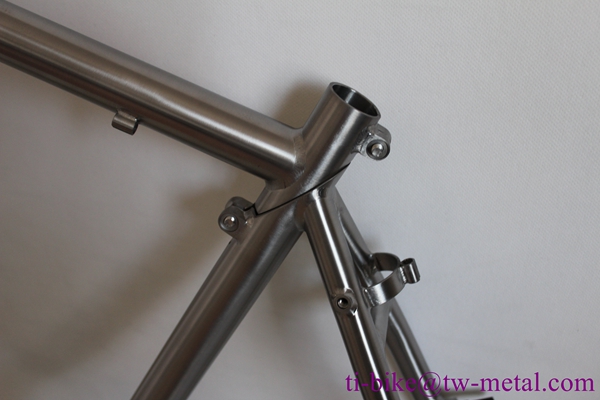Titanium gravel bike frame with V brake