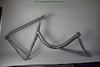 xacd made titanium recumbent bicycle frame with thru axle design