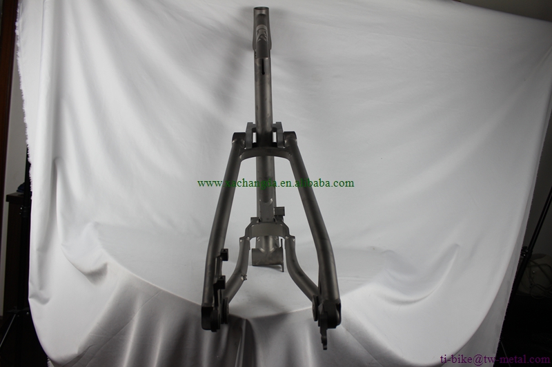 Custom Titanium Suspension Bicycle Frame with Thru Axle Dropouts